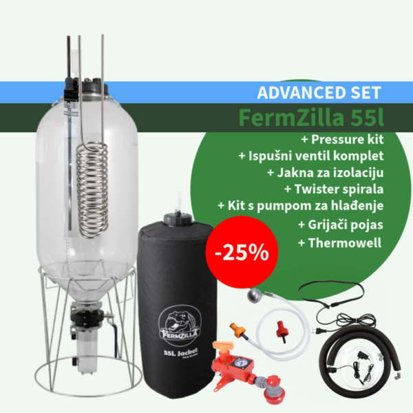 fermzilla 55 advanced set 10 ADVANCED SET + FermZilla starter kit 55 litara 3 clamp Gen3