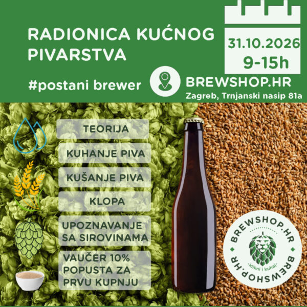 31.10.2026. - Radionica kućnog pivarstva