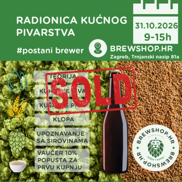 31.10.2026. - Radionica kućnog pivarstva
